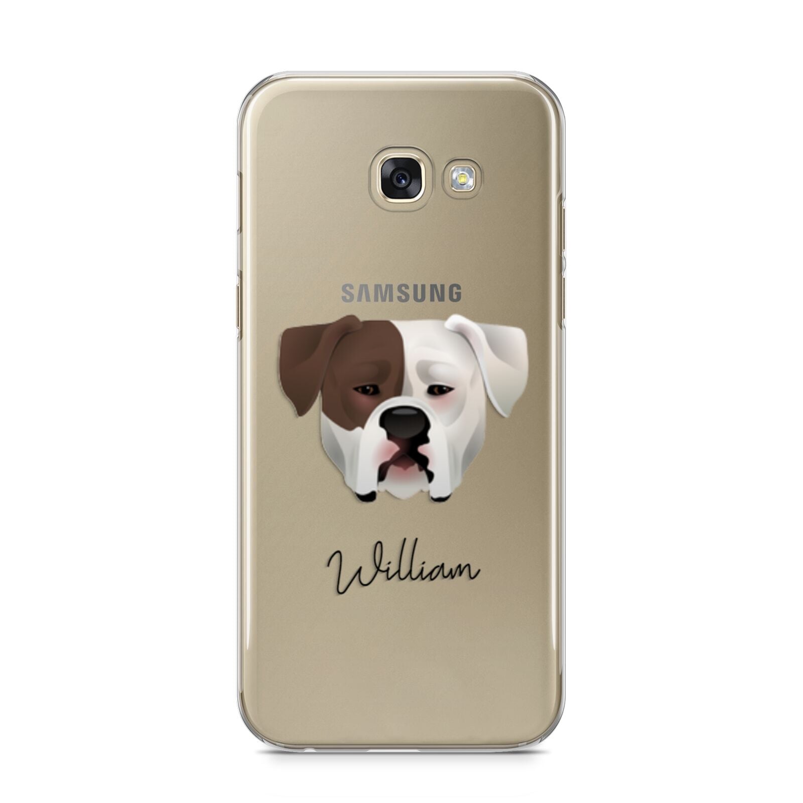 American Bulldog Personalised Samsung Galaxy A5 2017 Case on gold phone