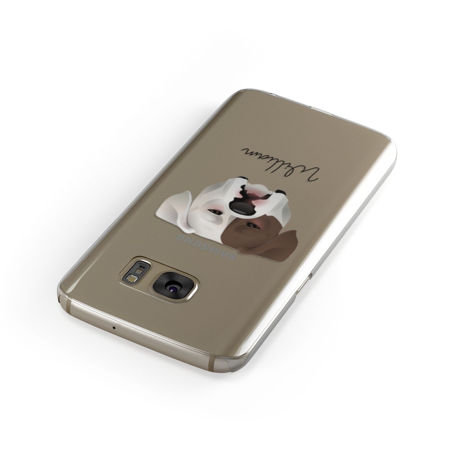 American Bulldog Personalised Samsung Galaxy Case Front Close Up