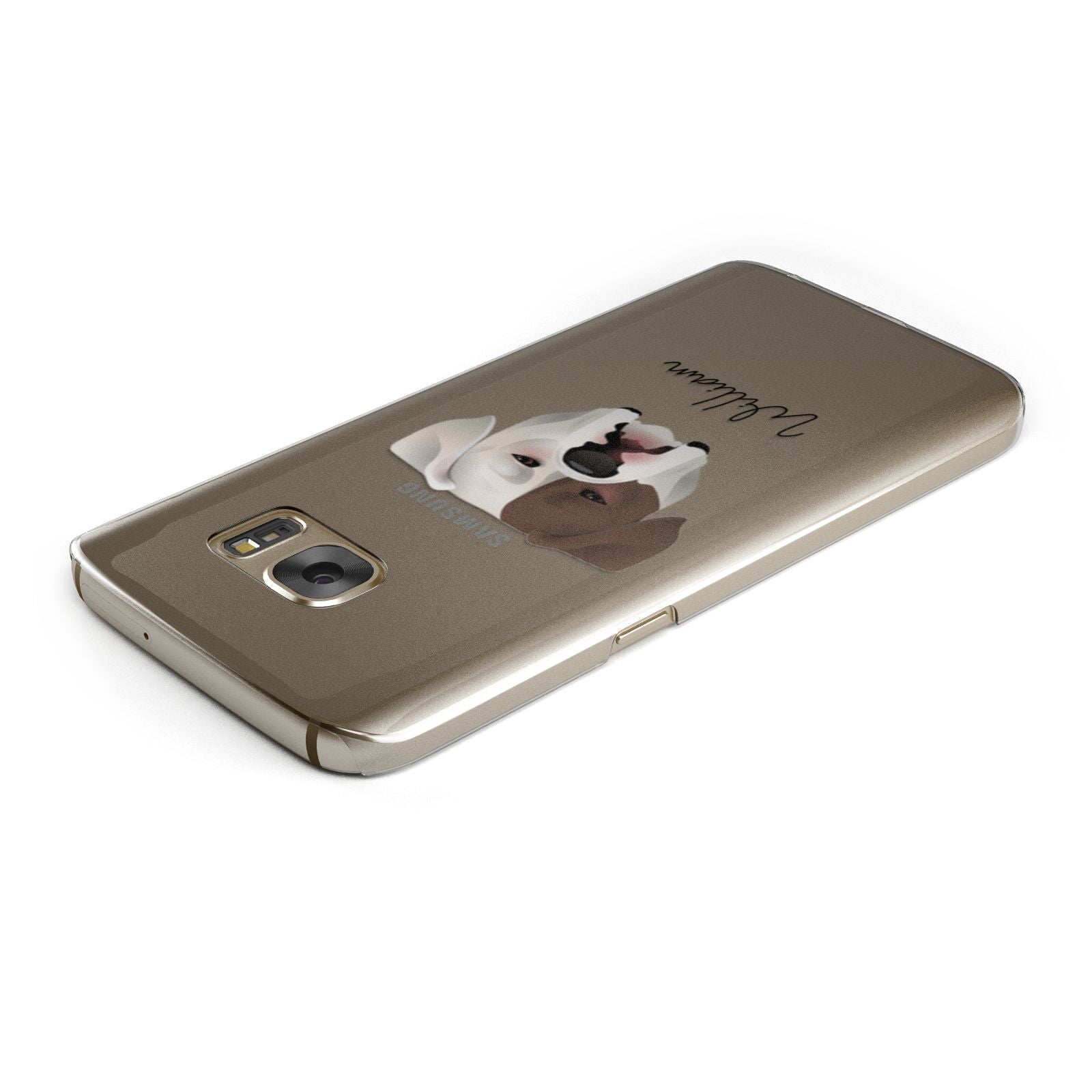 American Bulldog Personalised Samsung Galaxy Case Top Cutout