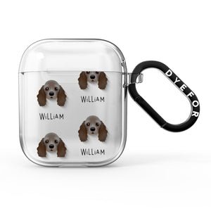 American Cocker Spaniel Icon with Name AirPods Case