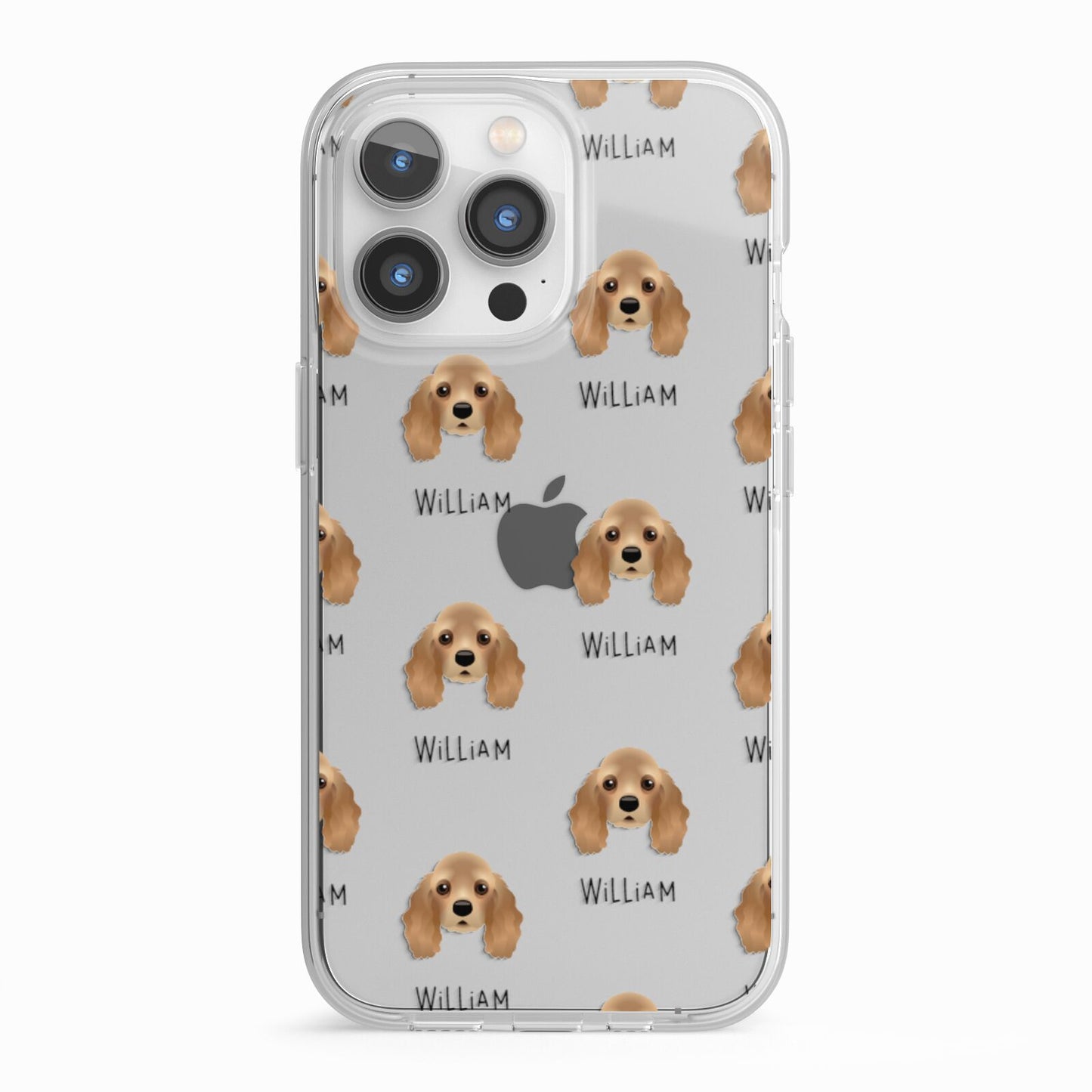 American Cocker Spaniel Icon with Name iPhone 13 Pro TPU Impact Case with White Edges