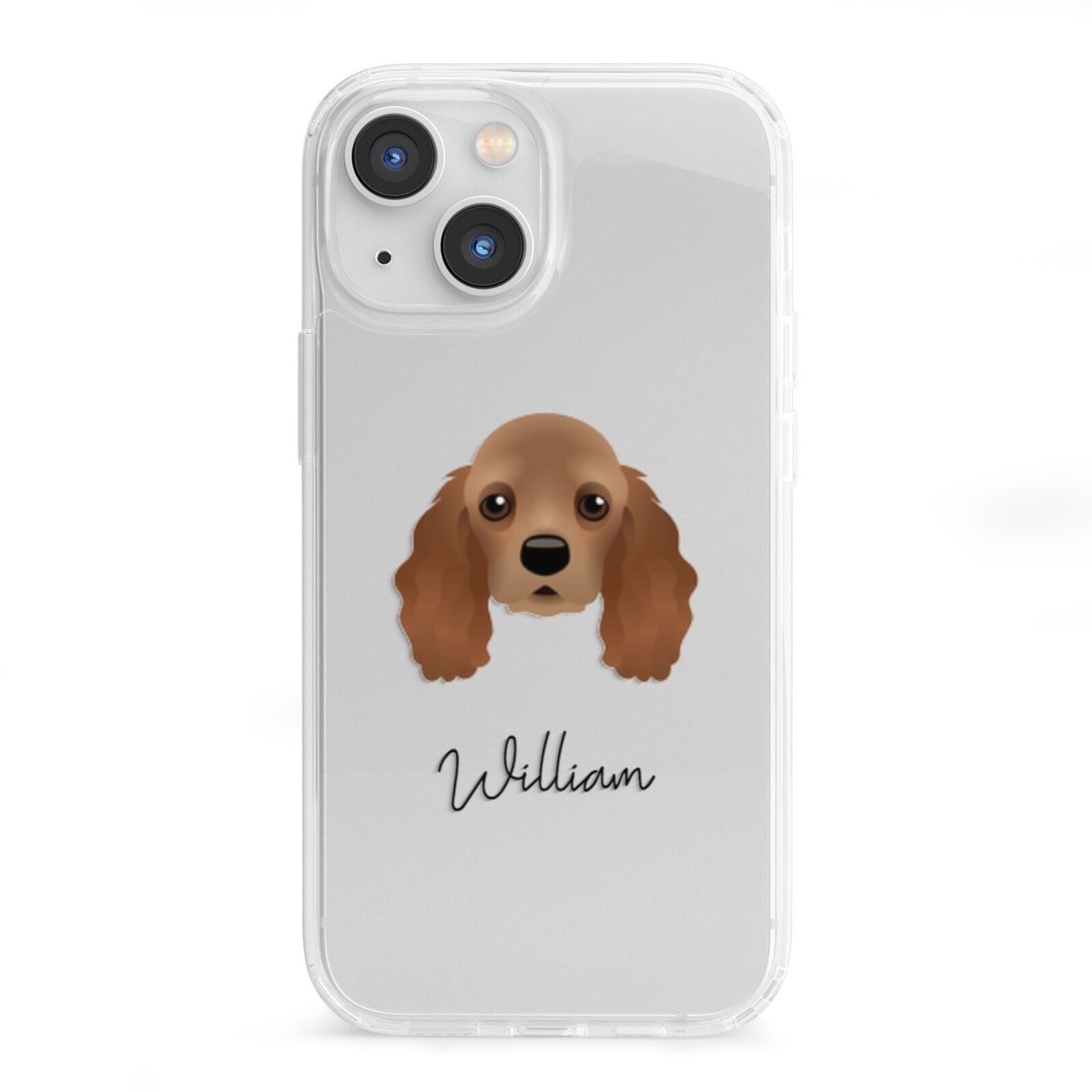 American Cocker Spaniel Personalised iPhone 13 Mini Clear Bumper Case