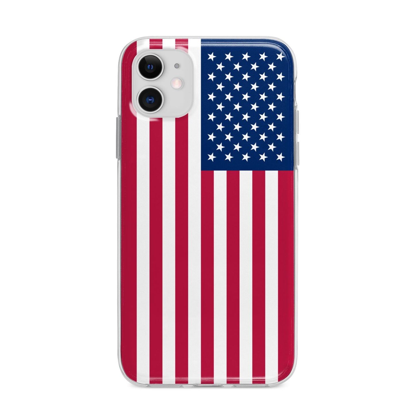 American Flag Apple iPhone 11 in White with Bumper Case