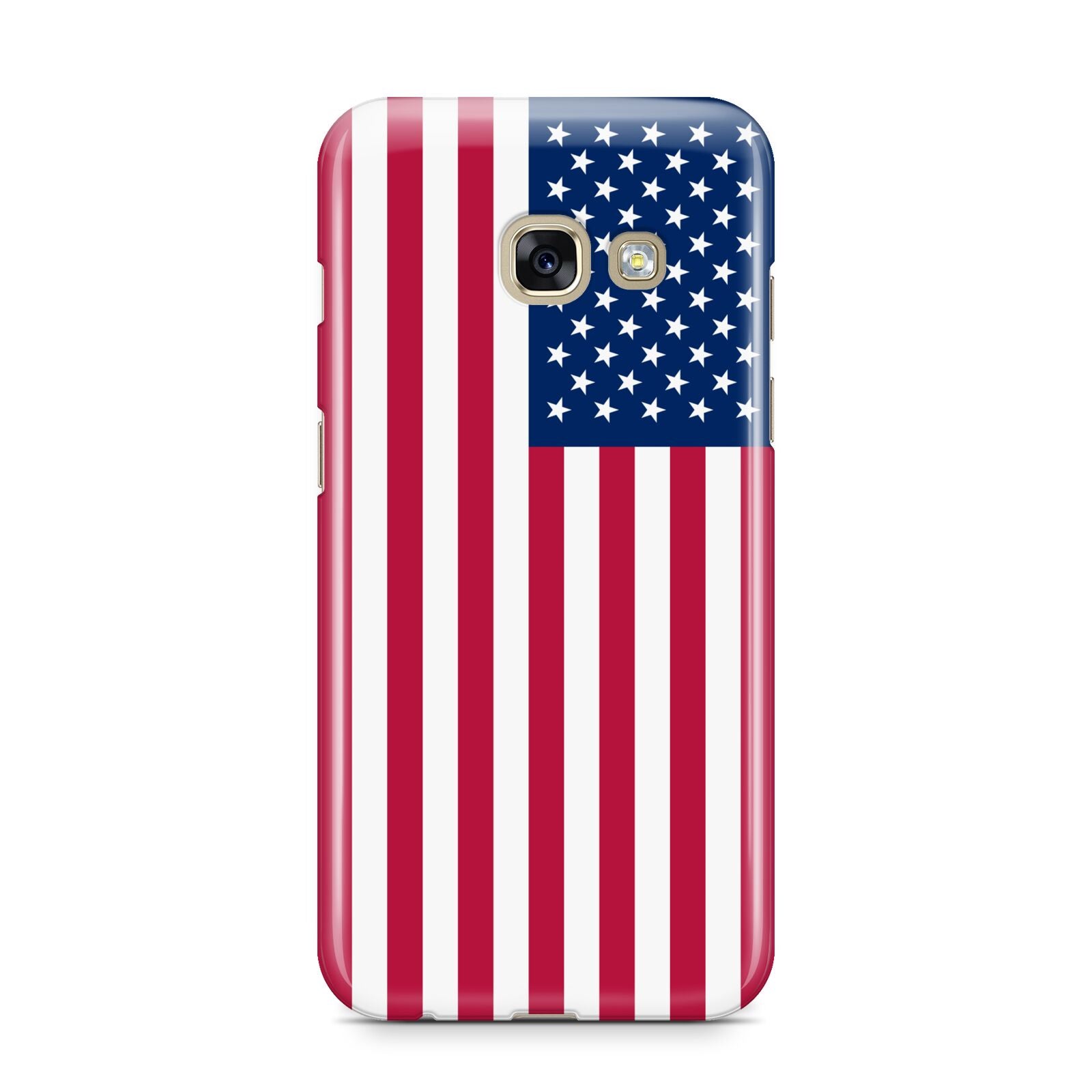 American Flag Samsung Galaxy A3 2017 Case on gold phone