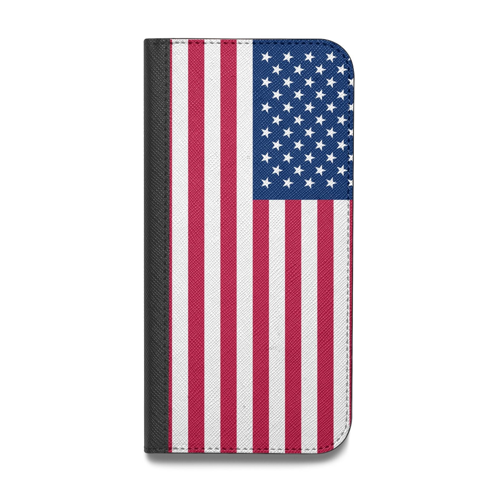 American Flag Vegan Leather Flip iPhone Case