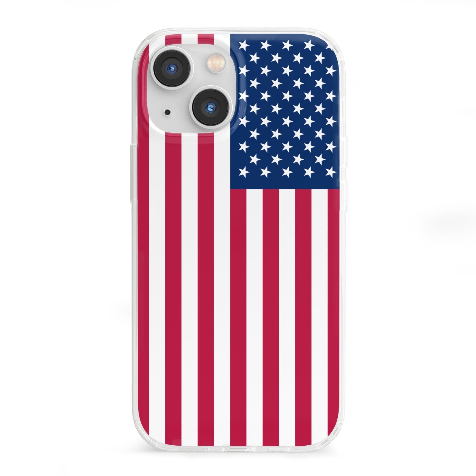 American Flag iPhone 13 Mini Clear Bumper Case