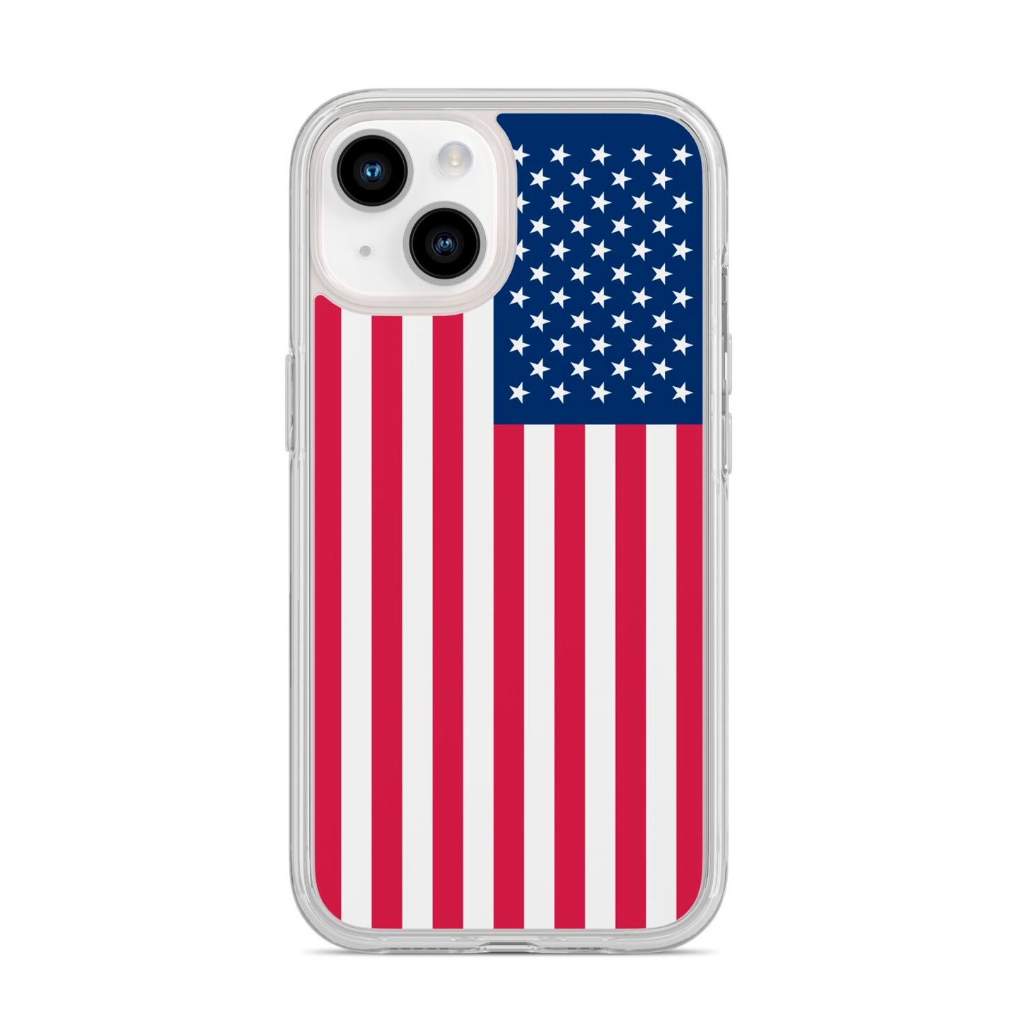 American Flag iPhone 14 Clear Tough Case Starlight