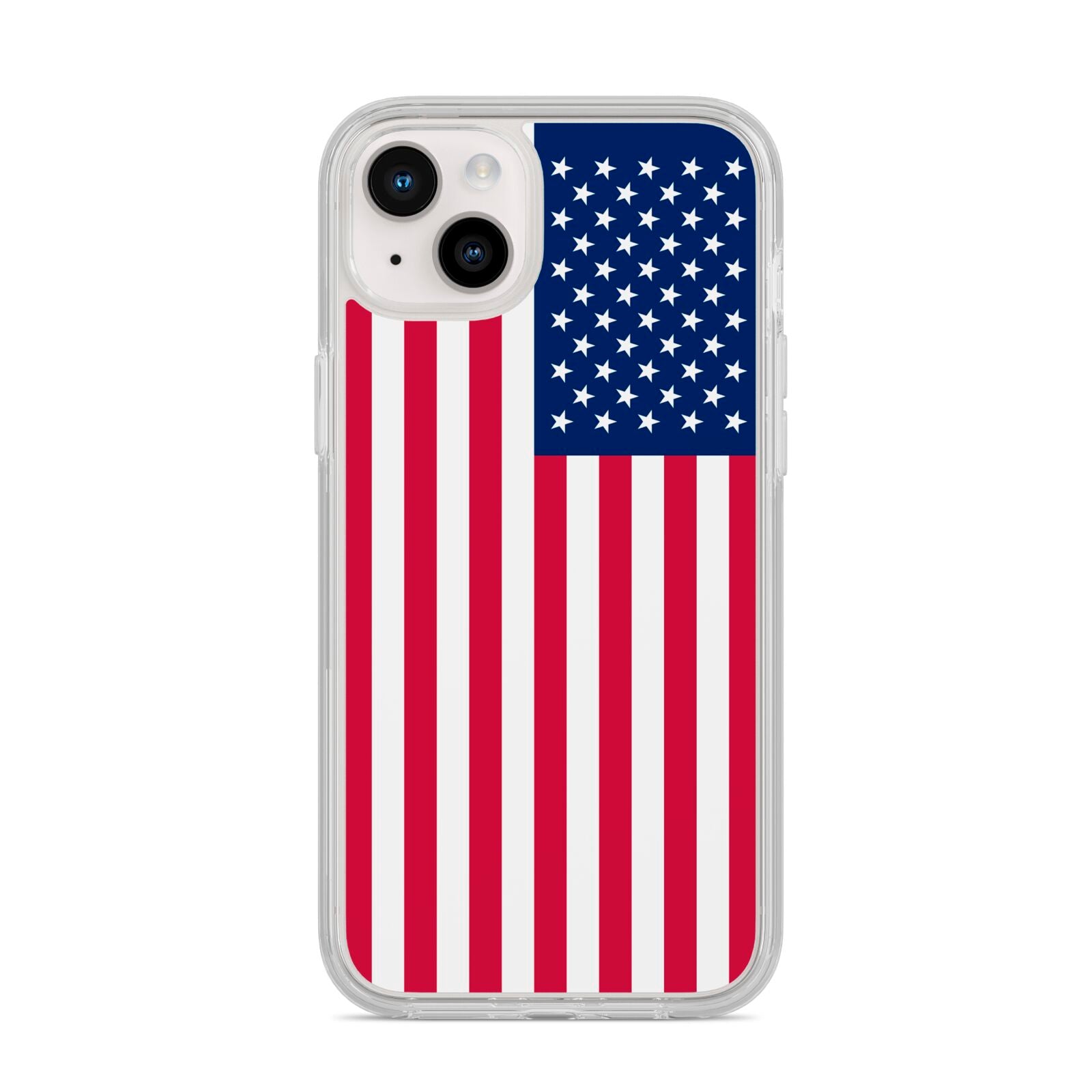 American Flag iPhone 14 Plus Clear Tough Case Starlight