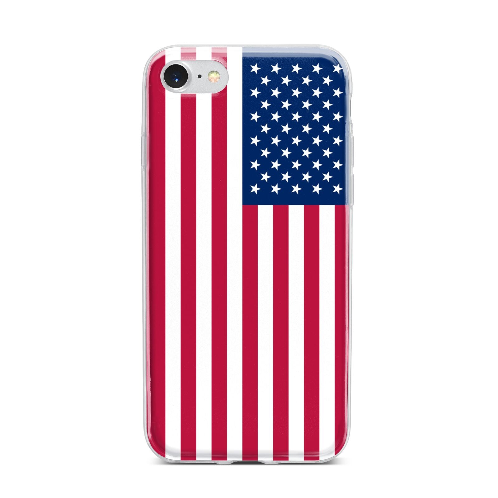 American Flag iPhone 7 Bumper Case on Silver iPhone