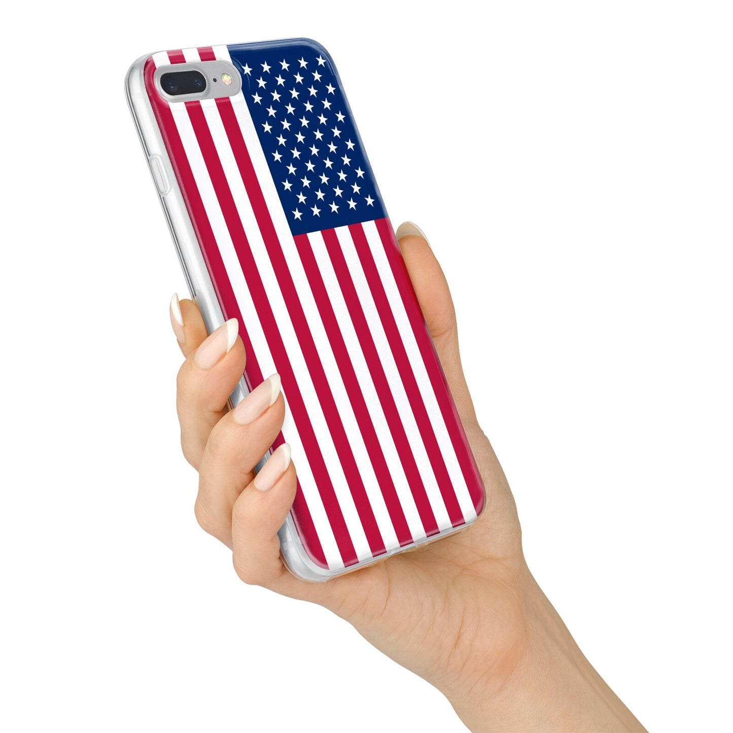 American Flag iPhone 7 Plus Bumper Case on Silver iPhone Alternative Image