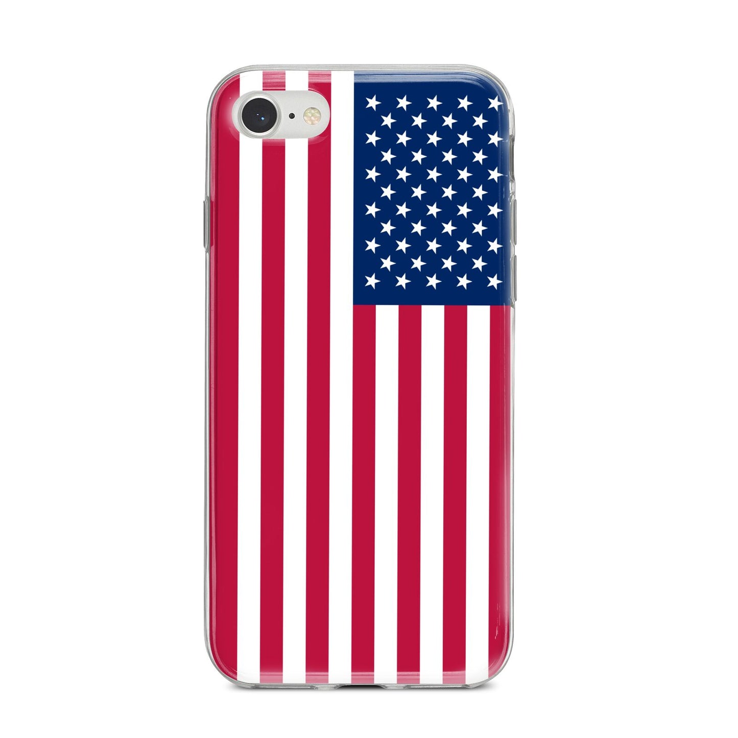 American Flag iPhone 8 Bumper Case on Silver iPhone