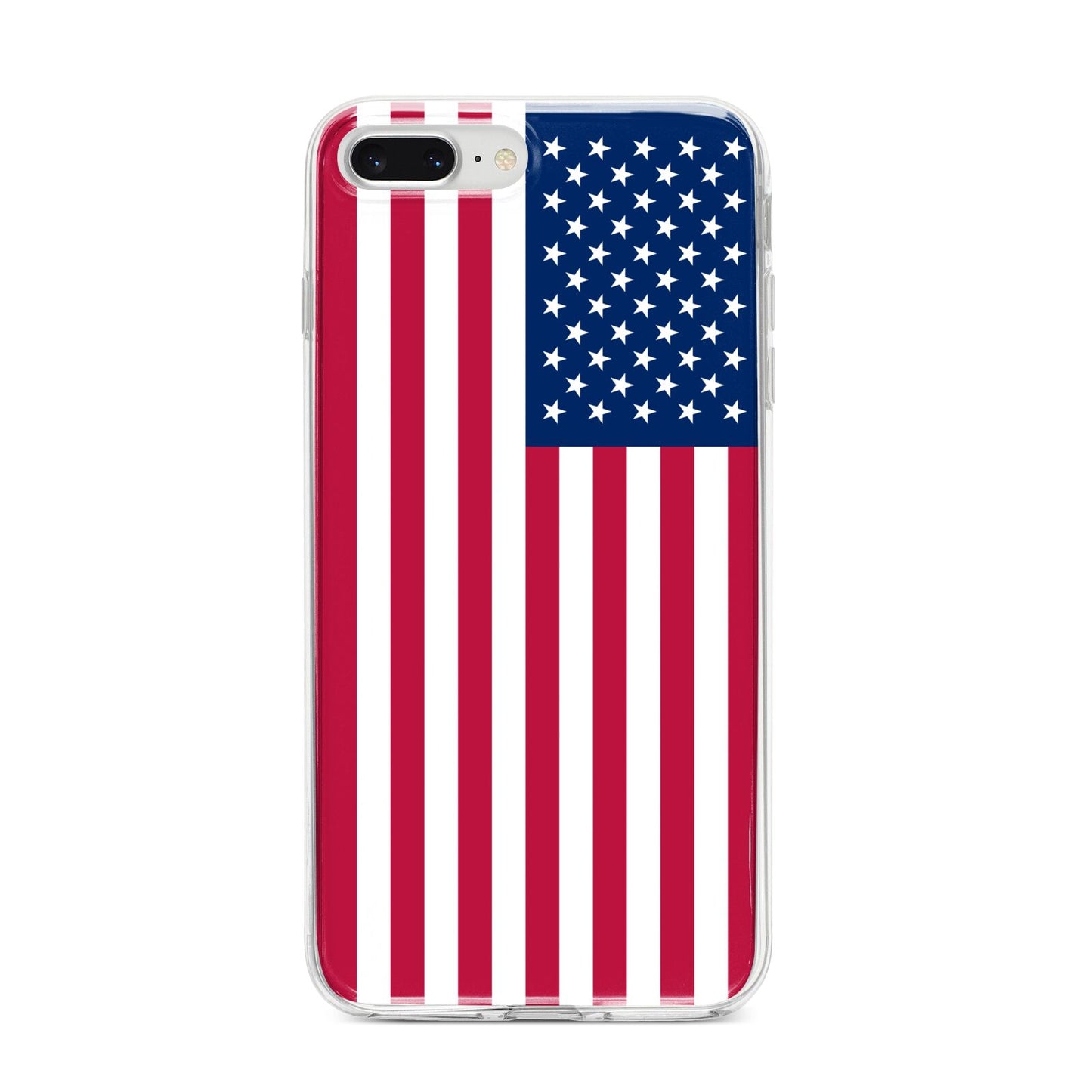 American Flag iPhone 8 Plus Bumper Case on Silver iPhone