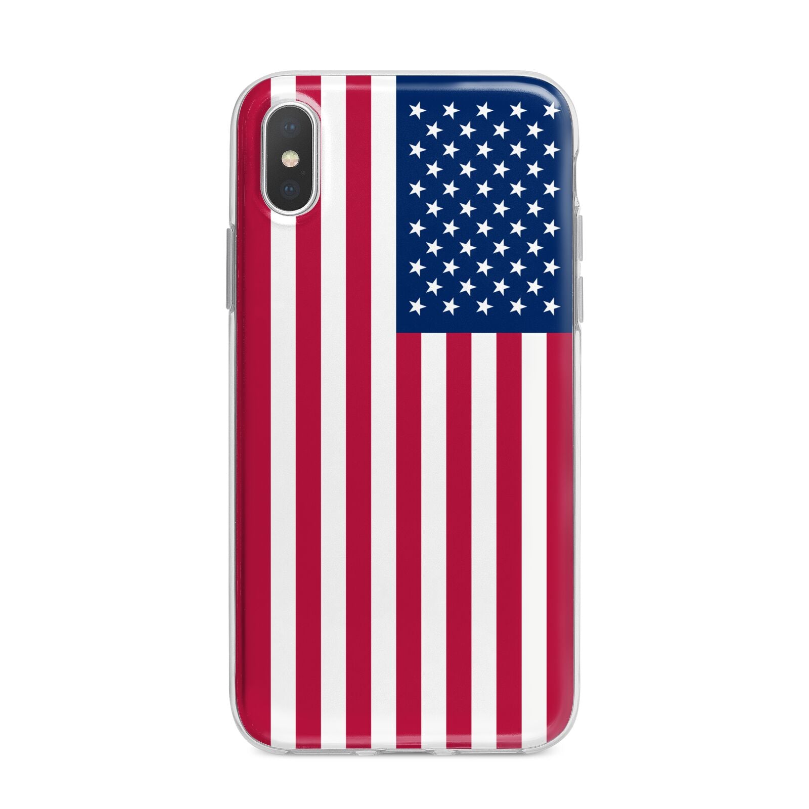 American Flag iPhone X Bumper Case on Silver iPhone Alternative Image 1