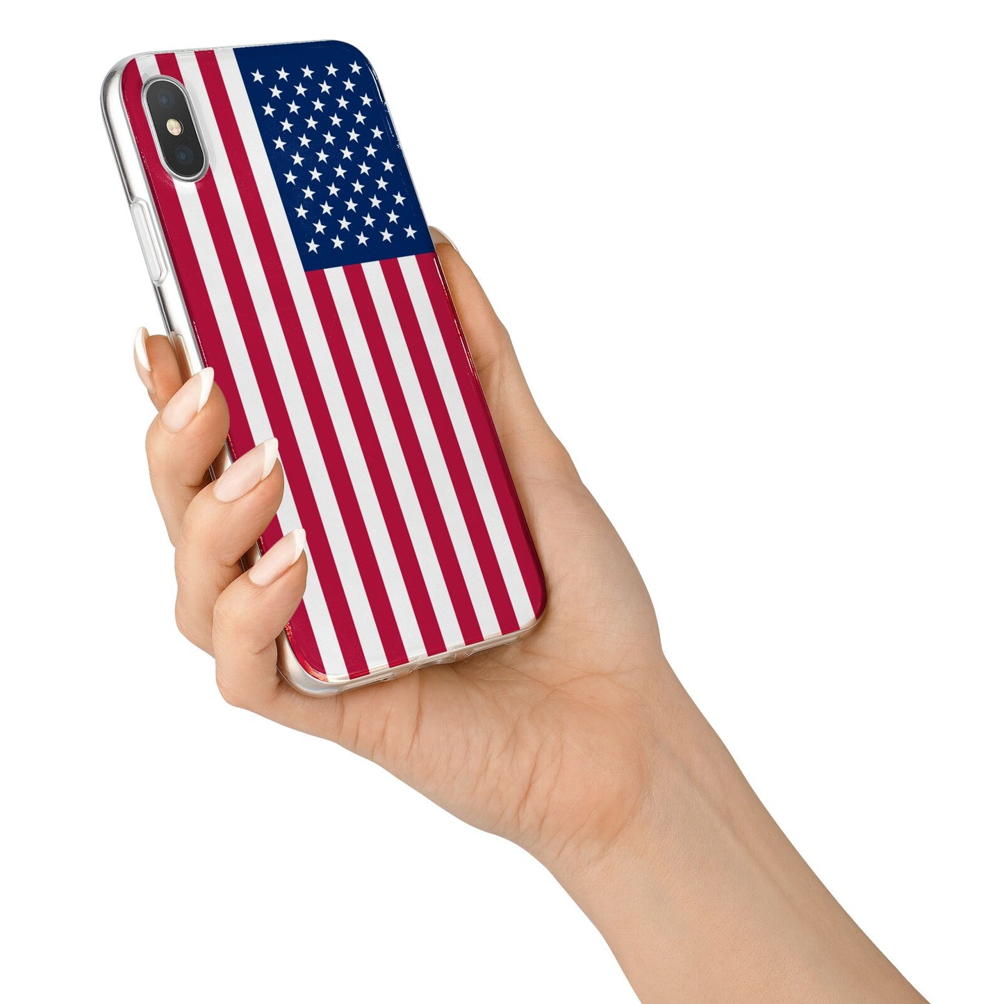 American Flag iPhone X Bumper Case on Silver iPhone Alternative Image 2