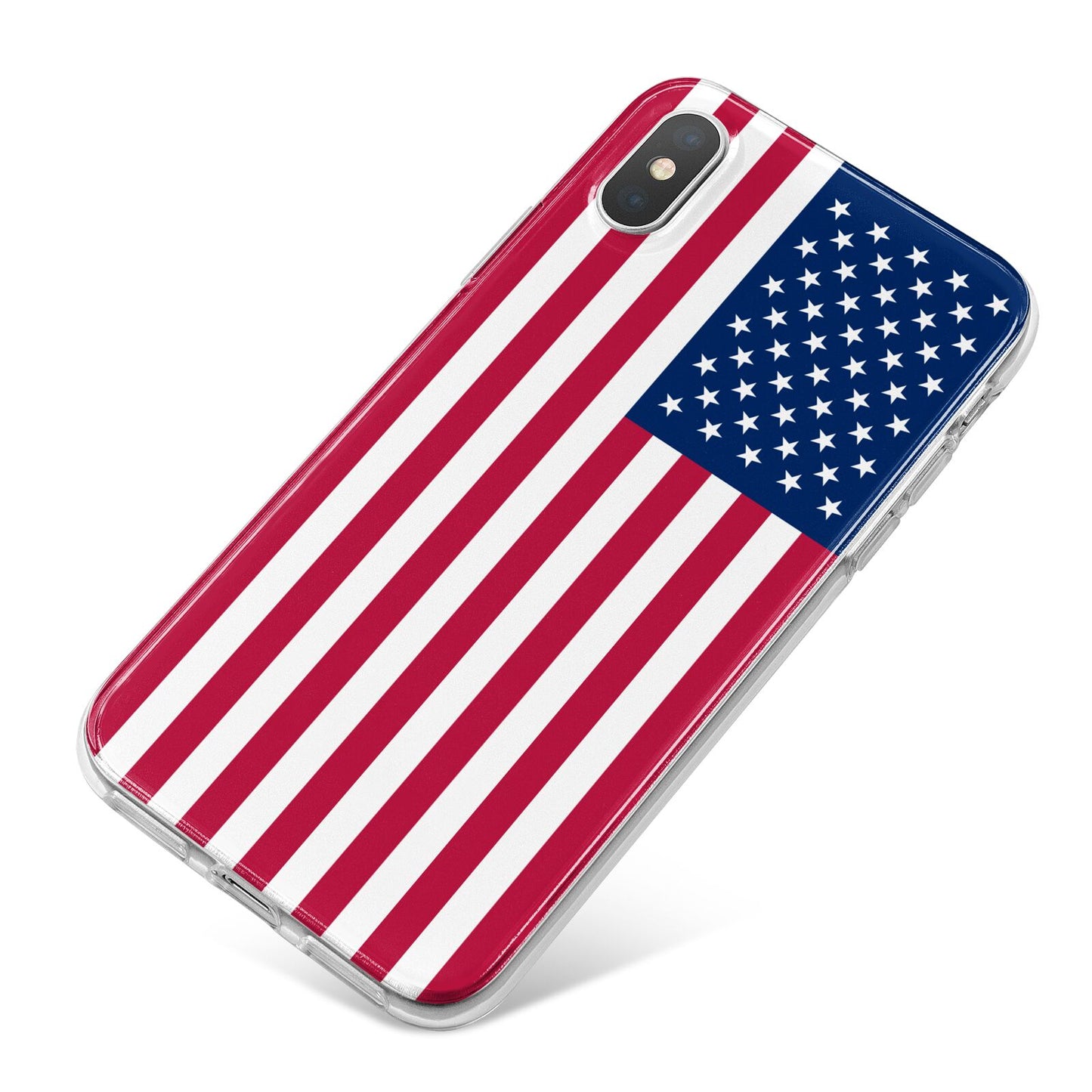 American Flag iPhone X Bumper Case on Silver iPhone