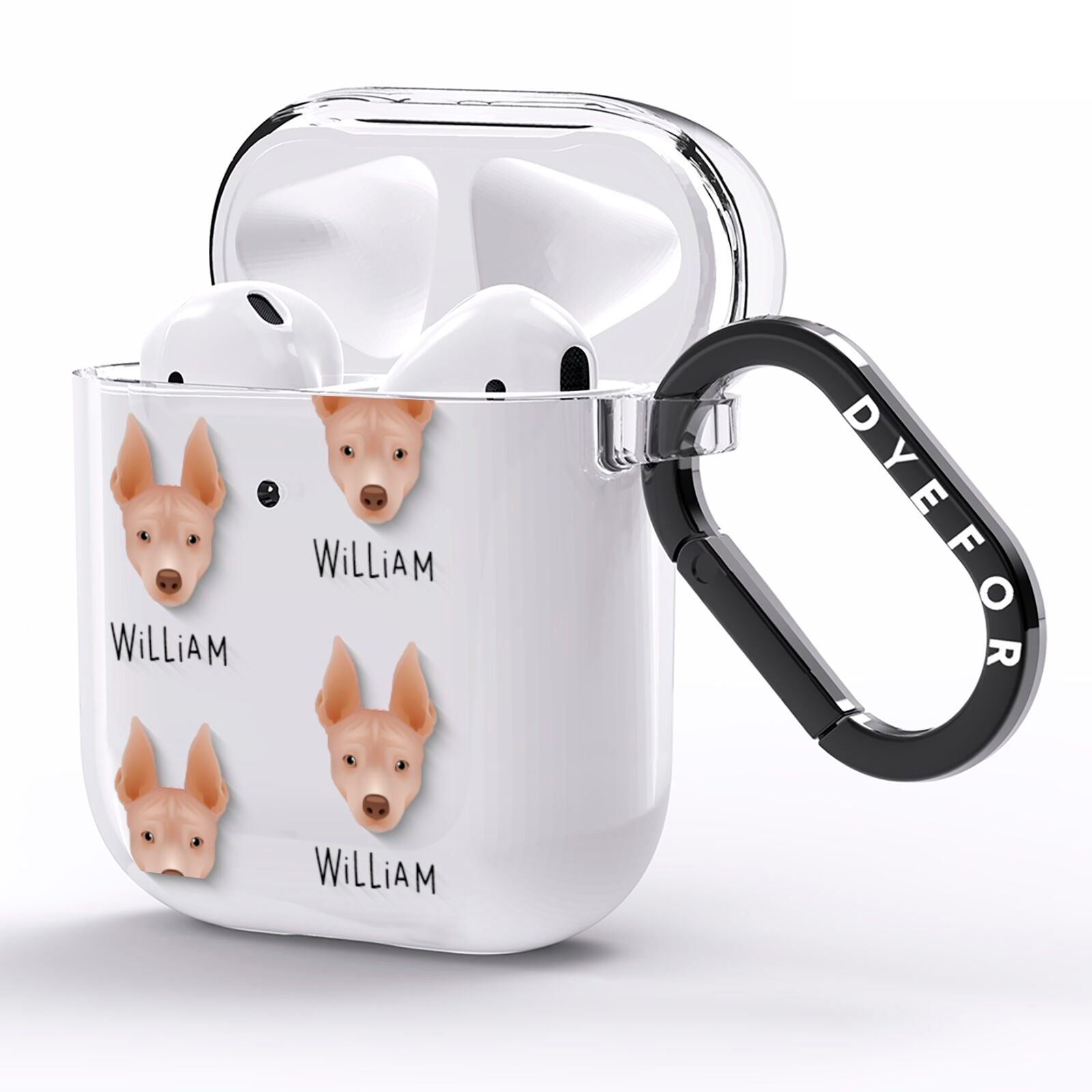 American Hairless Terrier Icon with Name AirPods Clear Case Side Image