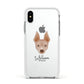 American Hairless Terrier Personalised Apple iPhone Xs Impact Case White Edge on Silver Phone