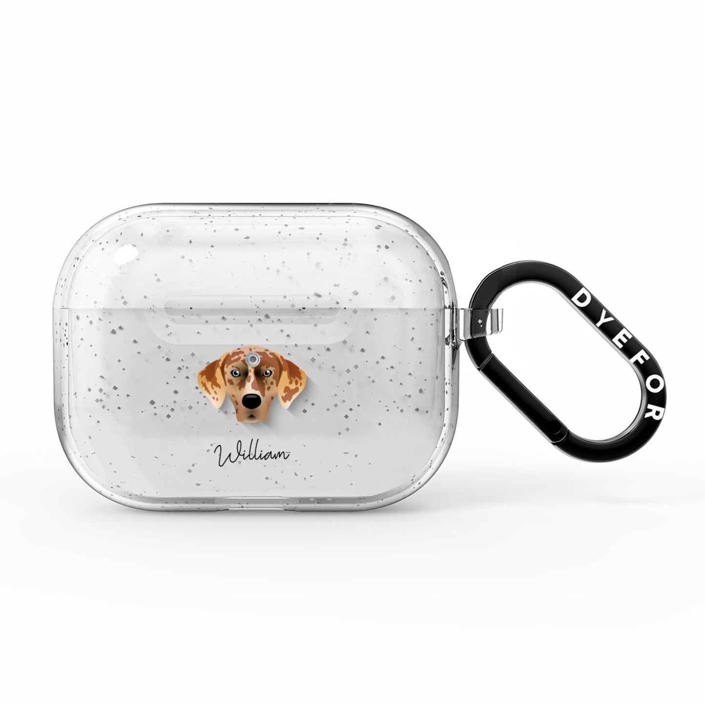 American Leopard Hound Personalised AirPods Pro Glitter Case