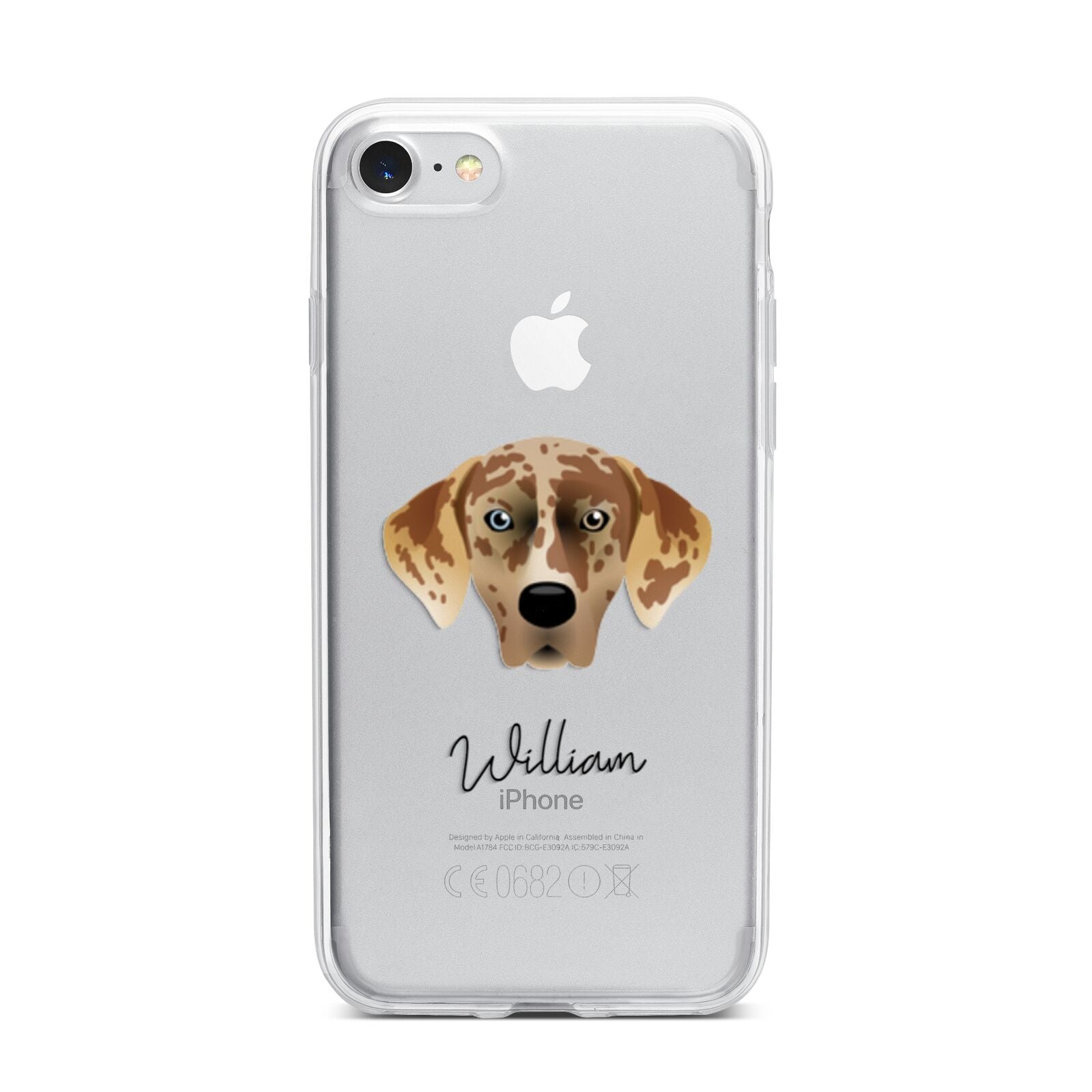 American Leopard Hound Personalised iPhone 7 Bumper Case on Silver iPhone