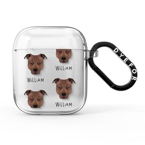 American Pit Bull Terrier Icon with Name AirPods Case