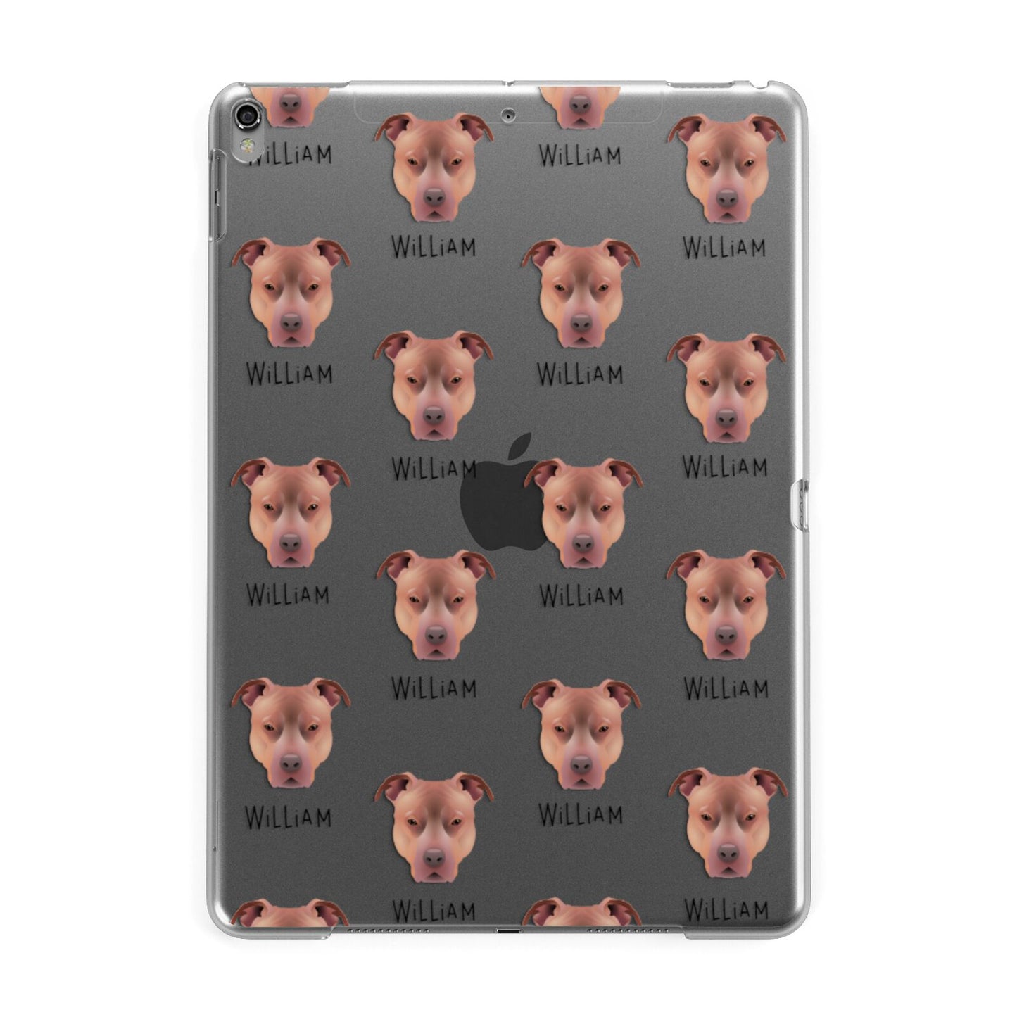 American Pit Bull Terrier Icon with Name Apple iPad Grey Case