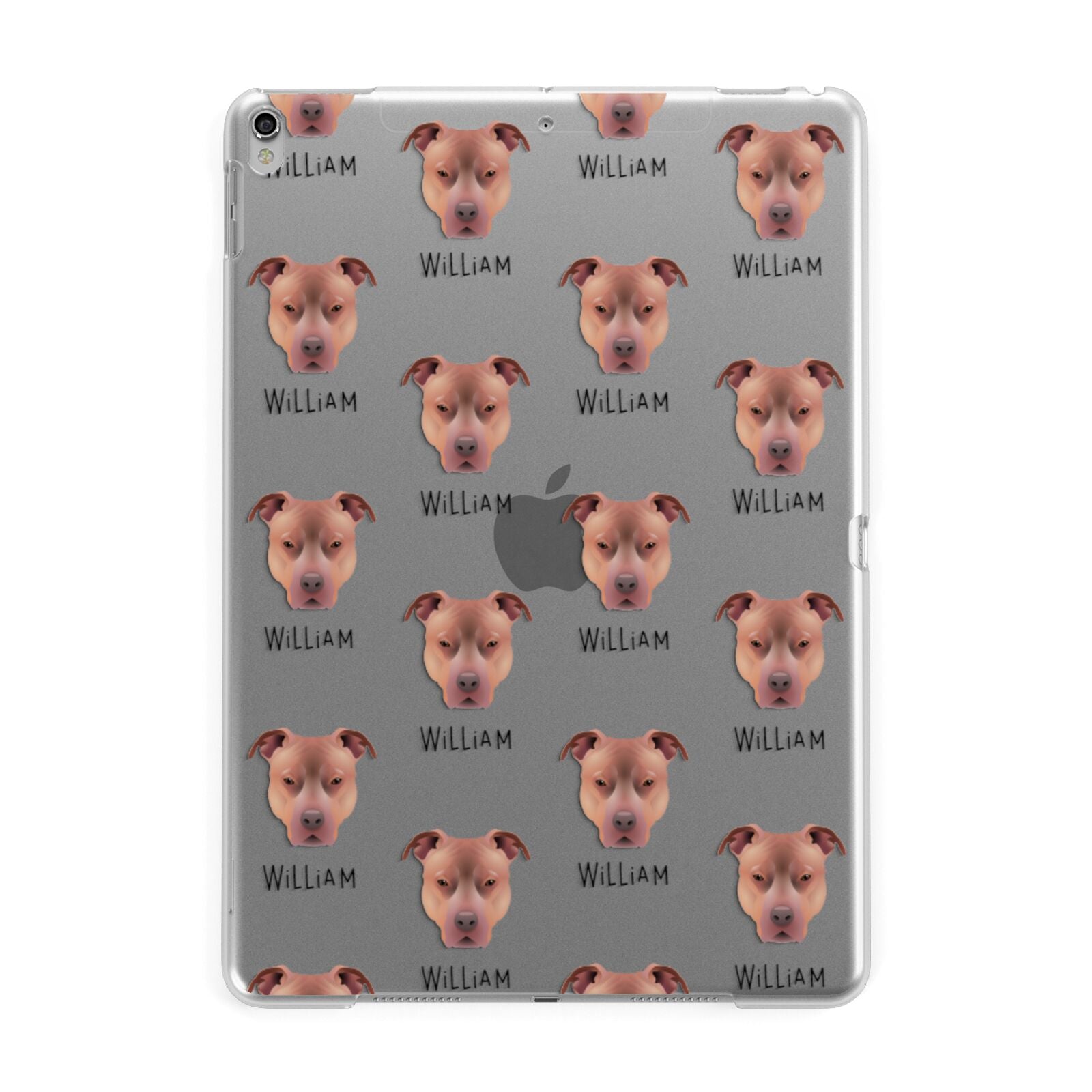 American Pit Bull Terrier Icon with Name Apple iPad Silver Case