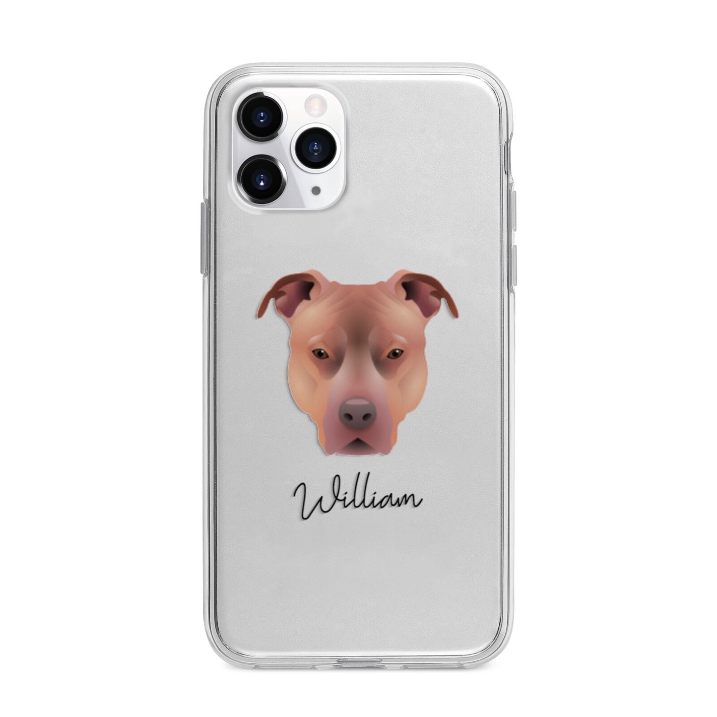 American Pit Bull Terrier Personalised Apple iPhone 11 Pro in Silver with Bumper Case