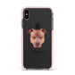 American Pit Bull Terrier Personalised Apple iPhone Xs Max Impact Case Pink Edge on Black Phone