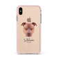 American Pit Bull Terrier Personalised Apple iPhone Xs Max Impact Case Pink Edge on Gold Phone
