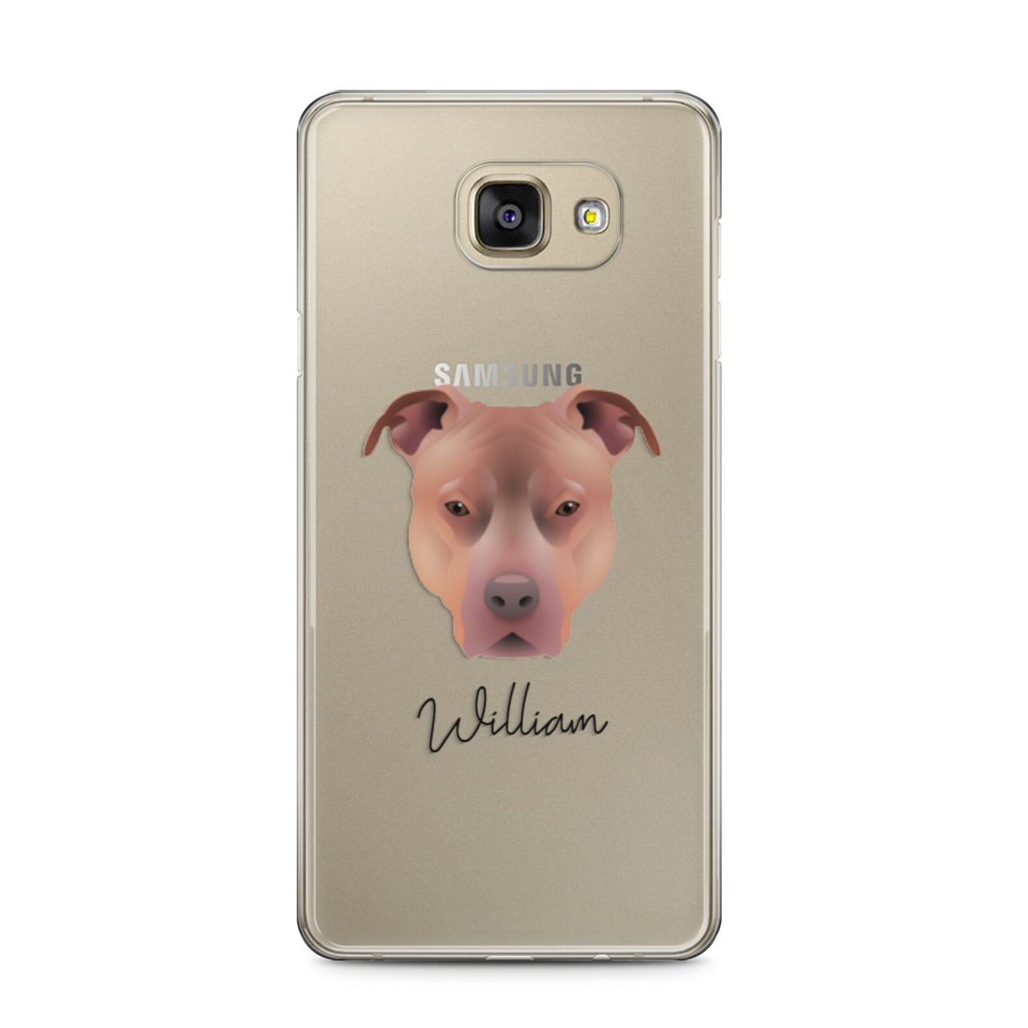 American Pit Bull Terrier Personalised Samsung Galaxy A5 2016 Case on gold phone
