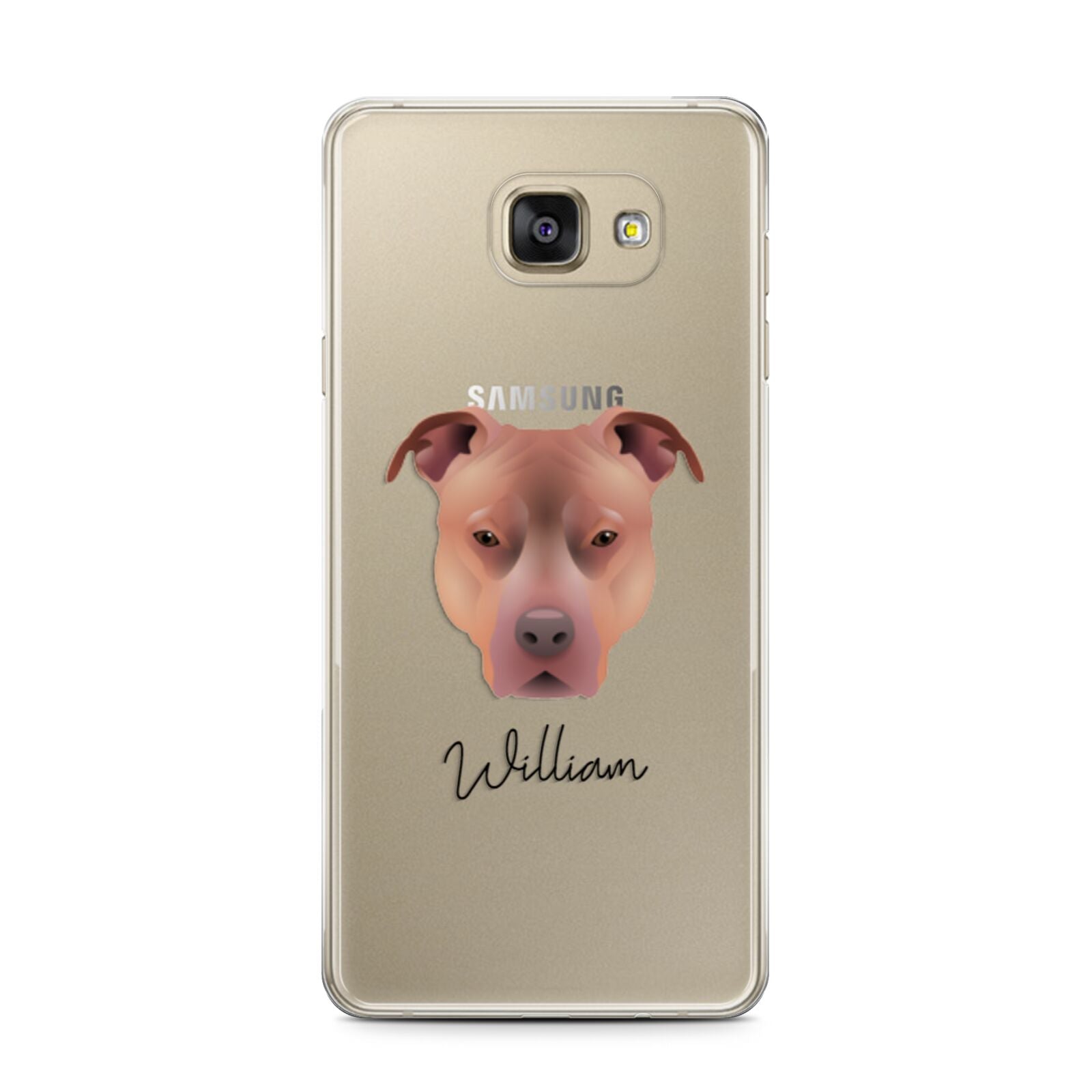 American Pit Bull Terrier Personalised Samsung Galaxy A7 2016 Case on gold phone