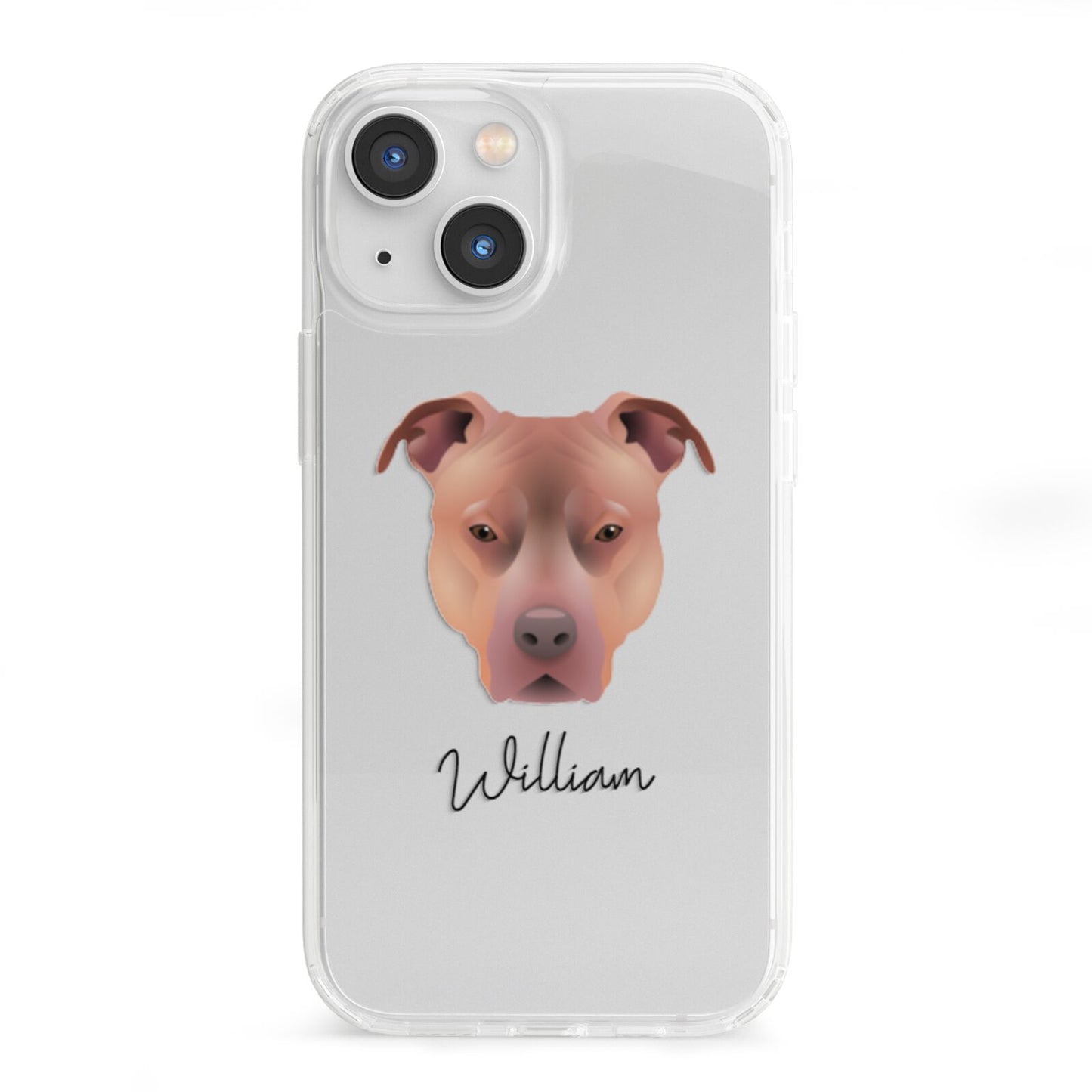 American Pit Bull Terrier Personalised iPhone 13 Mini Clear Bumper Case