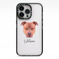 American Pit Bull Terrier Personalised iPhone 13 Pro Black Impact Case on Silver phone