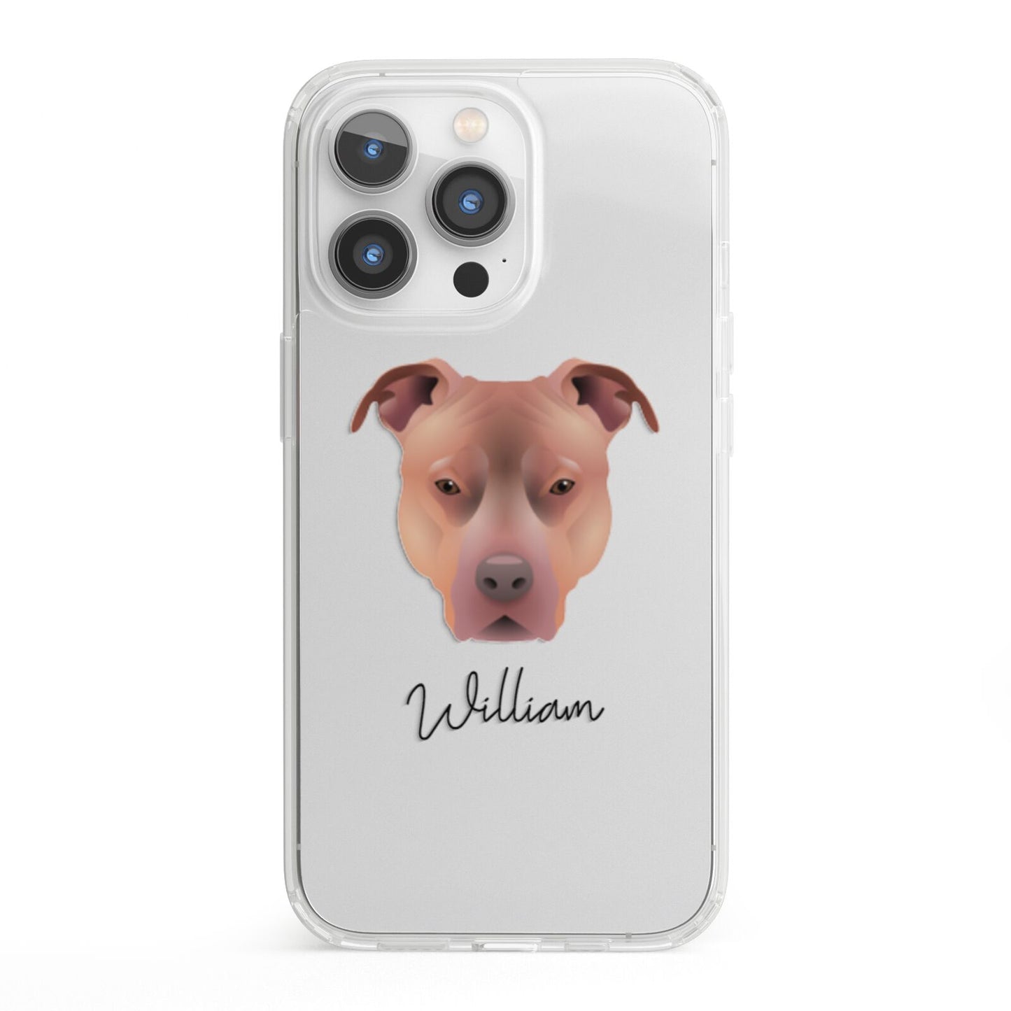 American Pit Bull Terrier Personalised iPhone 13 Pro Clear Bumper Case