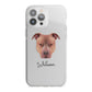 American Pit Bull Terrier Personalised iPhone 13 Pro Max TPU Impact Case with White Edges