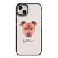 American Pit Bull Terrier Personalised iPhone 14 Plus Black Impact Case on Silver phone
