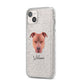 American Pit Bull Terrier Personalised iPhone 14 Plus Glitter Tough Case Starlight Angled Image