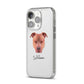 American Pit Bull Terrier Personalised iPhone 14 Pro Clear Tough Case Silver Angled Image