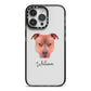 American Pit Bull Terrier Personalised iPhone 14 Pro Max Black Impact Case on Silver phone