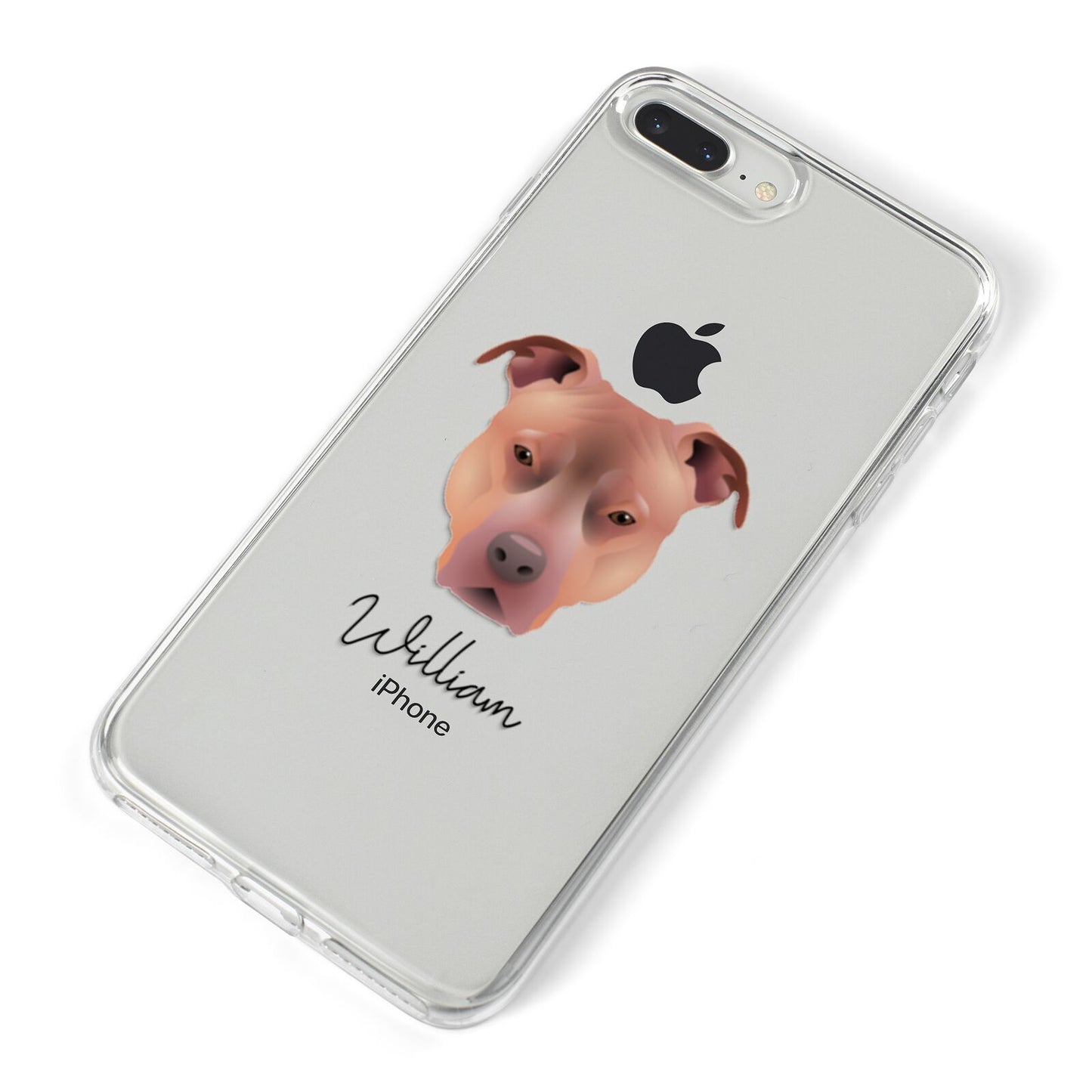 American Pit Bull Terrier Personalised iPhone 8 Plus Bumper Case on Silver iPhone Alternative Image