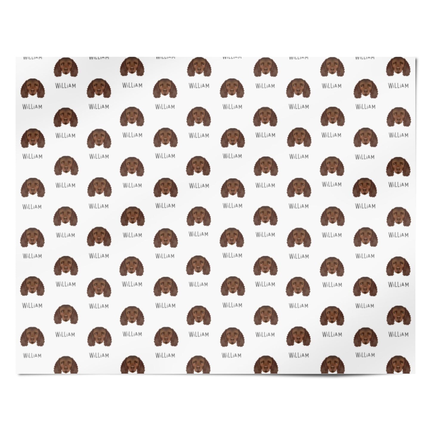 American Water Spaniel Icon with Name Personalised Wrapping Paper Alternative