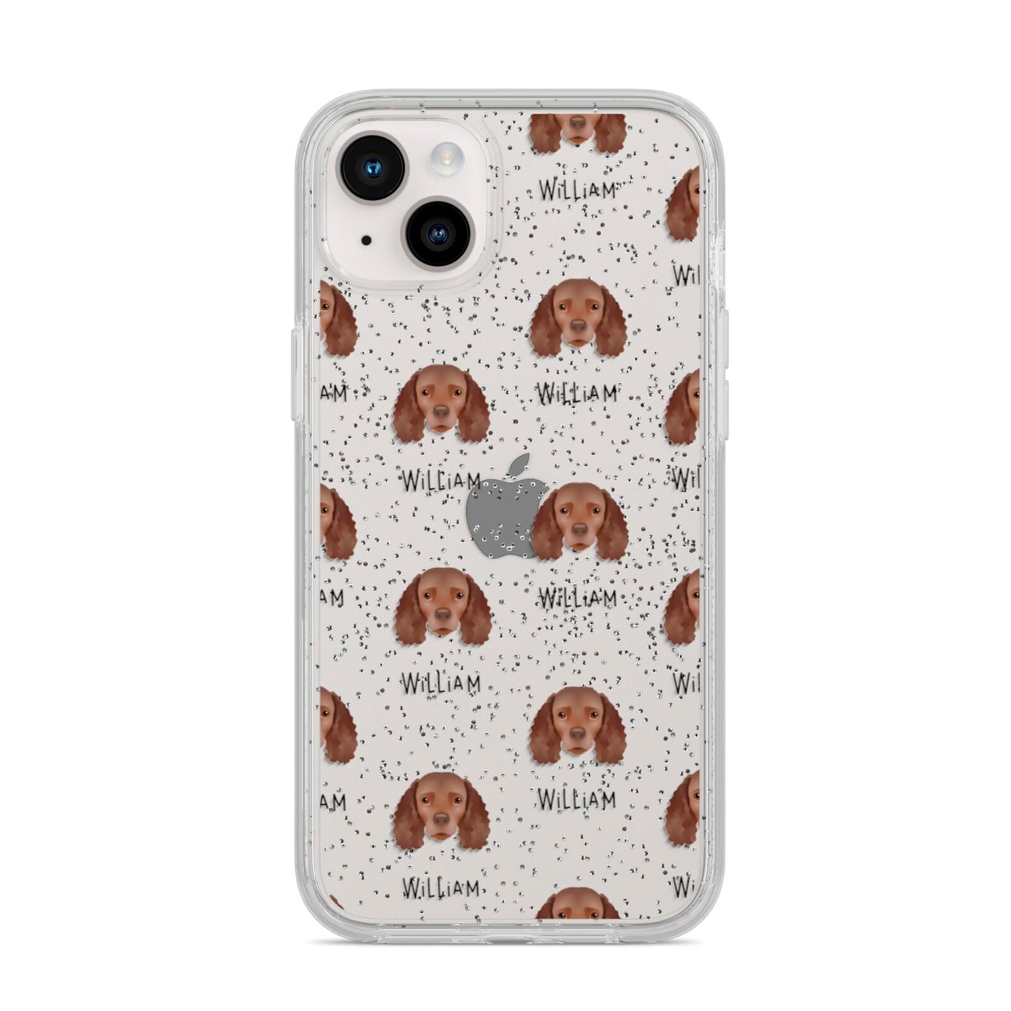 American Water Spaniel Icon with Name iPhone 14 Plus Glitter Tough Case Starlight