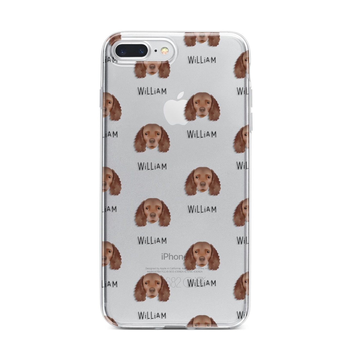 American Water Spaniel Icon with Name iPhone 7 Plus Bumper Case on Silver iPhone