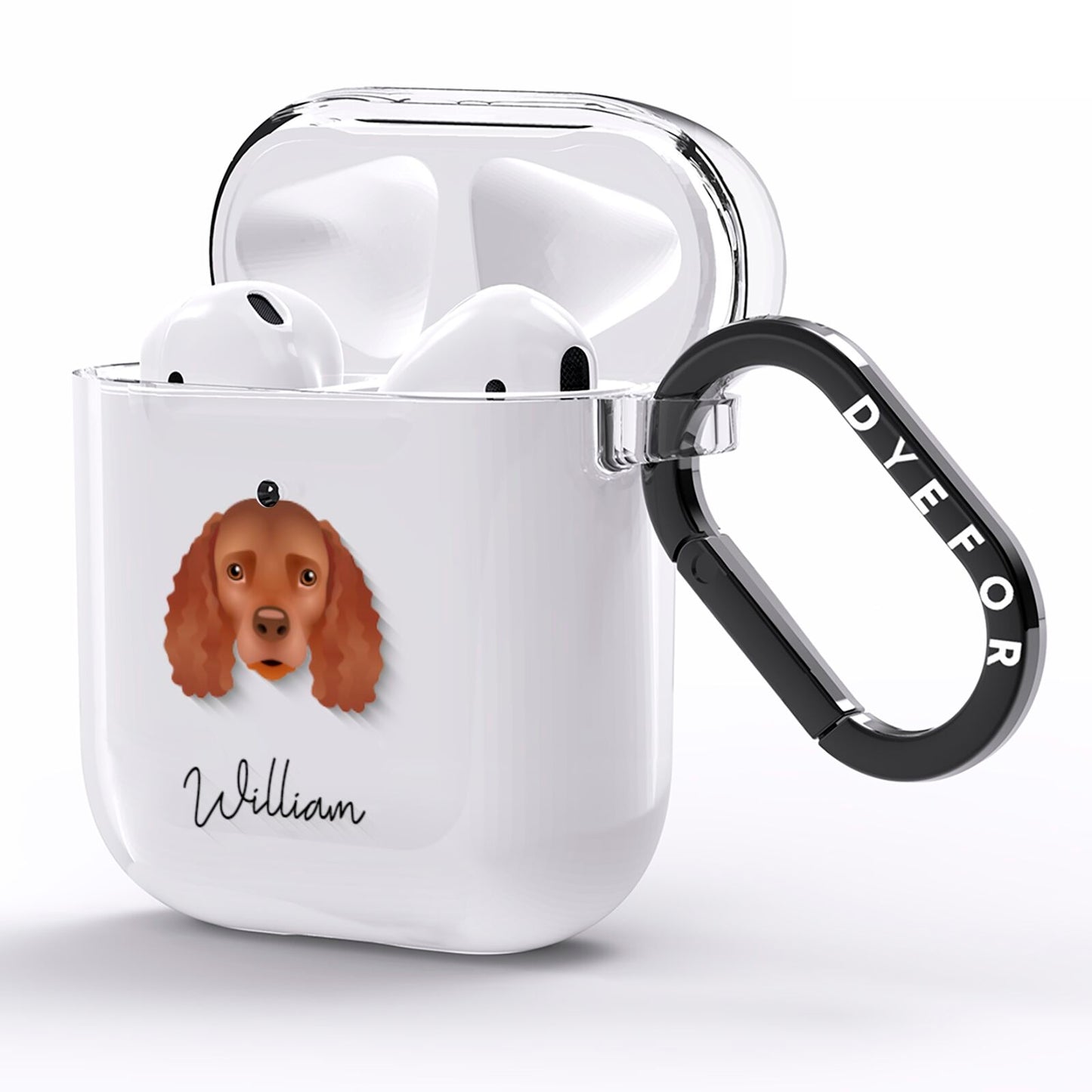 American Water Spaniel Personalised AirPods Clear Case Side Image