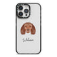 American Water Spaniel Personalised iPhone 14 Pro Max Black Impact Case on Silver phone