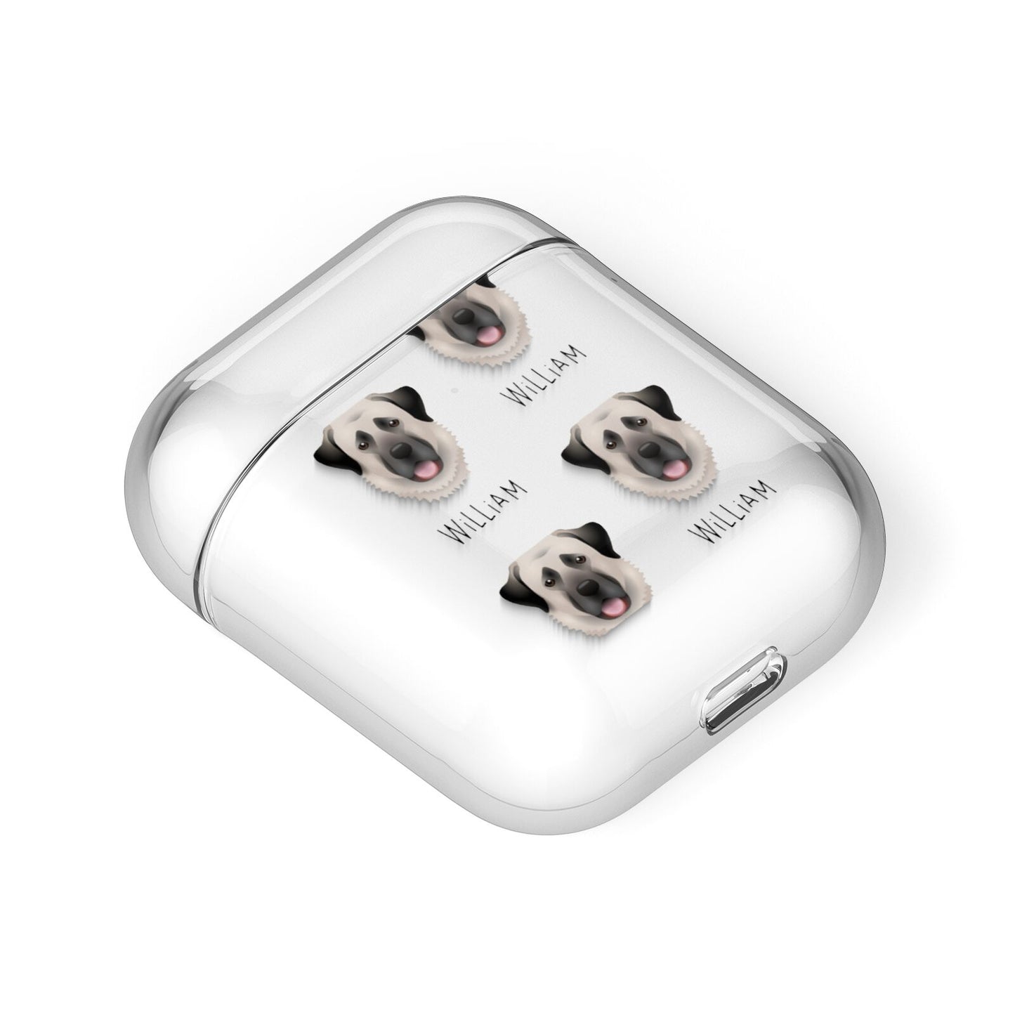 Anatolian Shepherd Dog Icon with Name AirPods Case Laid Flat