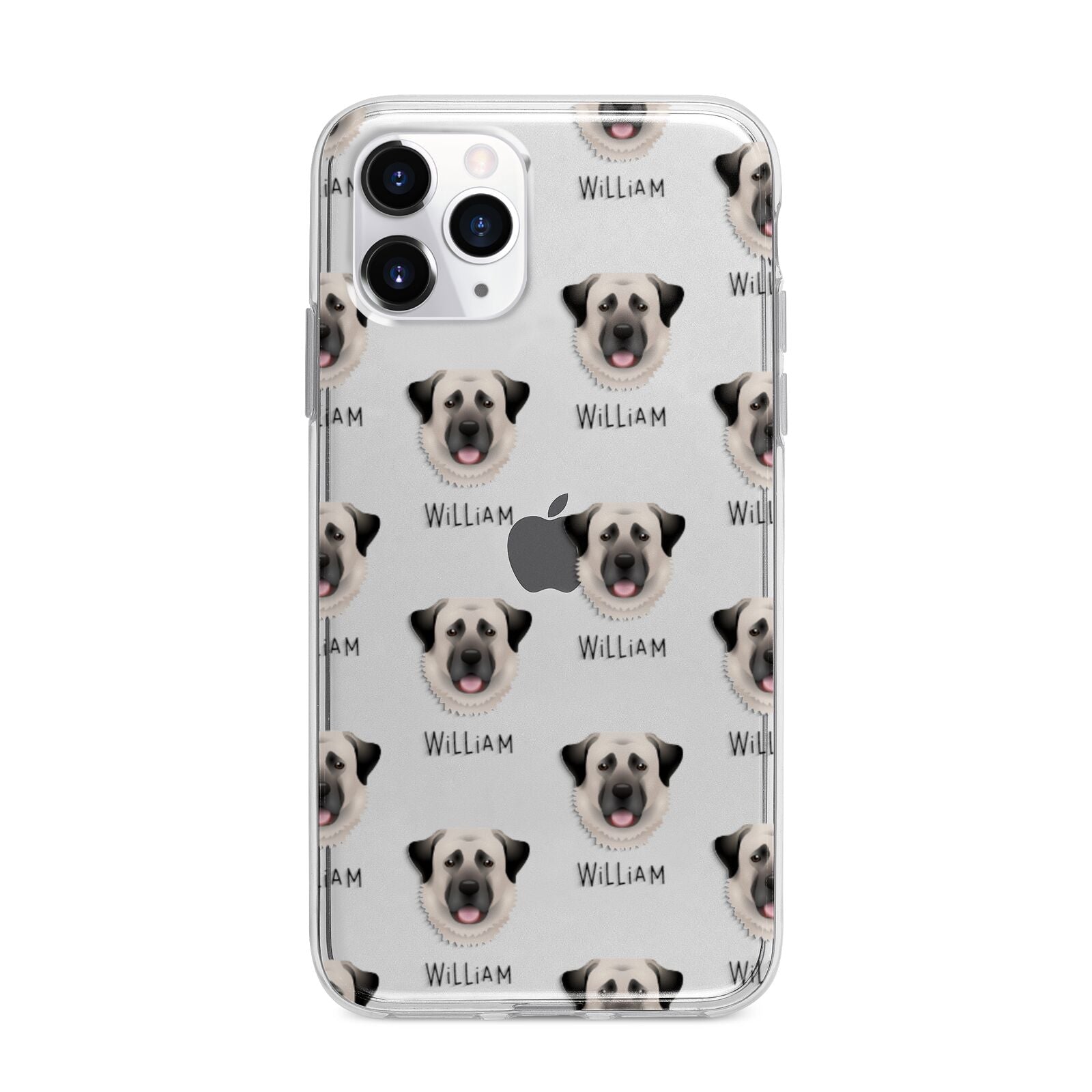 Anatolian Shepherd Dog Icon with Name Apple iPhone 11 Pro Max in Silver with Bumper Case