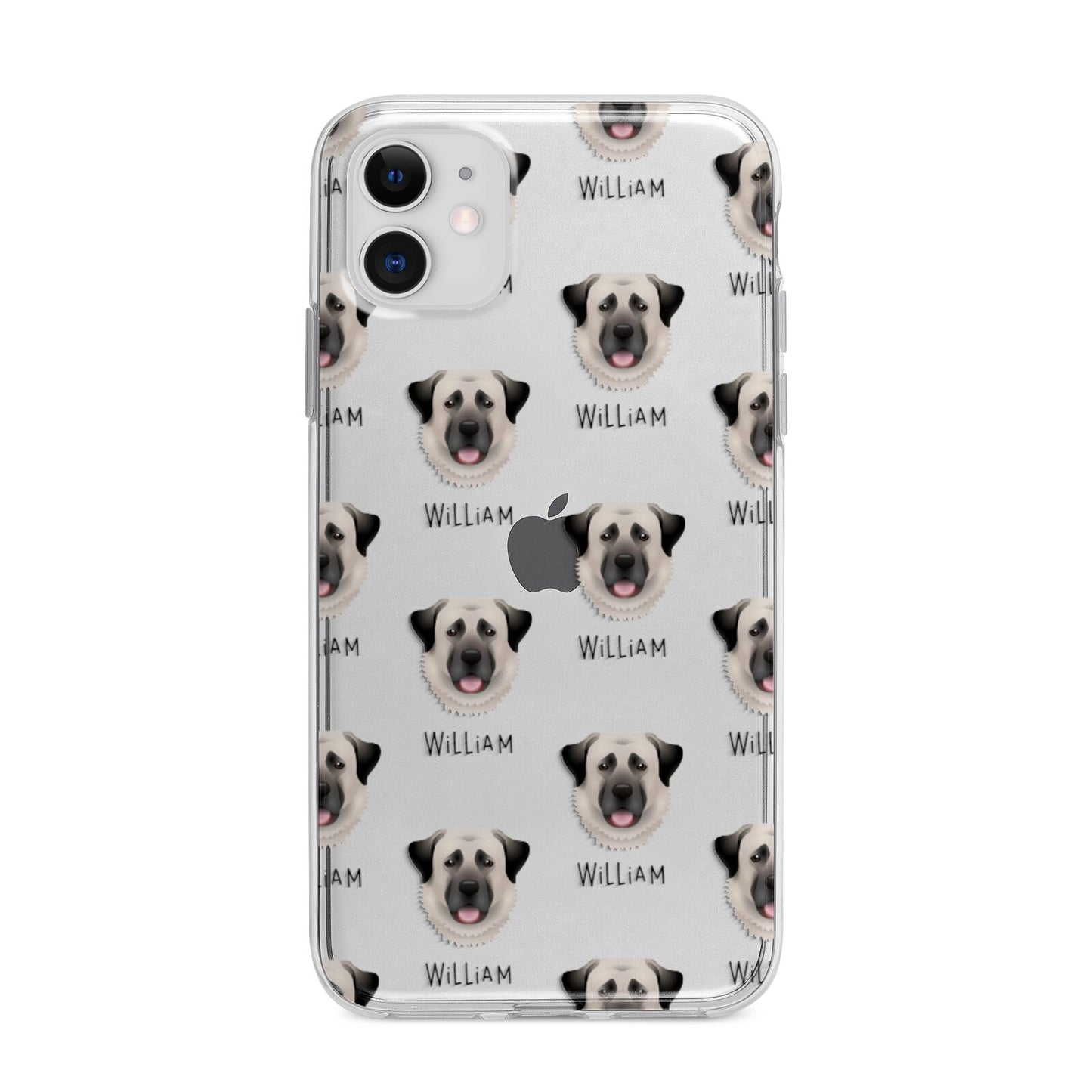 Anatolian Shepherd Dog Icon with Name Apple iPhone 11 in White with Bumper Case