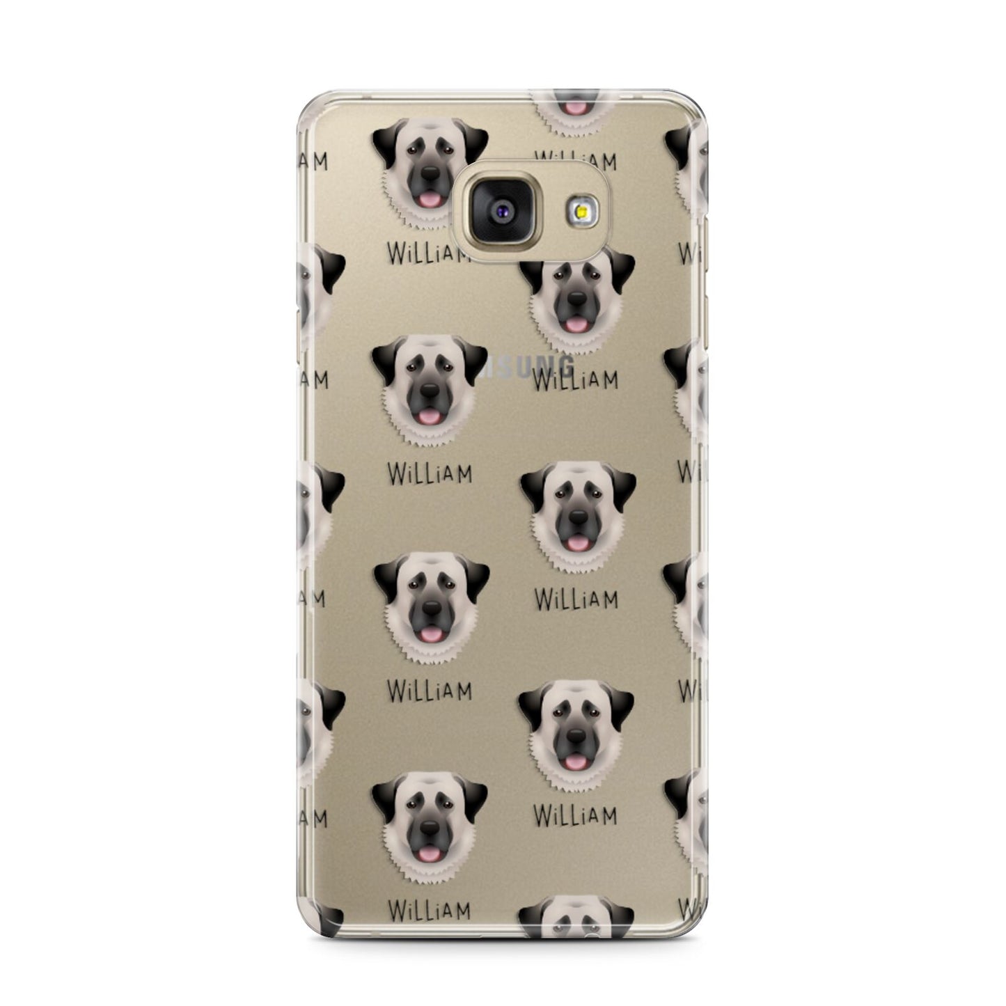 Anatolian Shepherd Dog Icon with Name Samsung Galaxy A7 2016 Case on gold phone