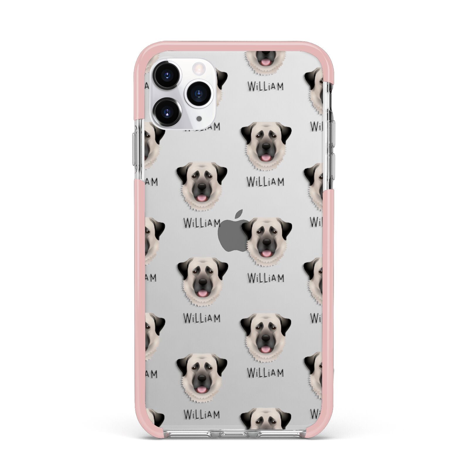 Anatolian Shepherd Dog Icon with Name iPhone 11 Pro Max Impact Pink Edge Case